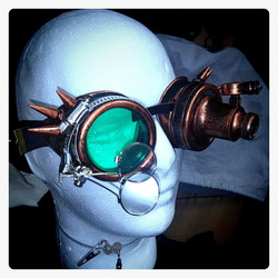 Goggles with Special Steampunk attitude mad doctor with spot light and Magnifying lenses