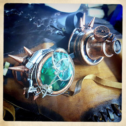 Goggles with Special Steampunk attitude mad doctor with spot light and Magnifying lenses