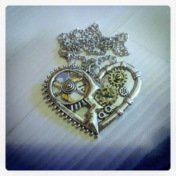 Necklace, Steampunk style Heart