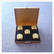 metallic dices in metal case (6D), golden colour