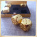 metallic dices in metal case (6D), golden colour