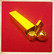 Metalliset nopat metallisessa nopparasiassa (6D), kultainen väri