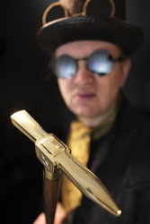 Walking Cane Warpick head stick - Gentleman style - Steampunk walking cane - Telescope - Gentleman