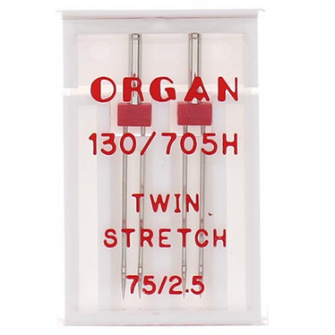 Ompelukoneneula: Organ twin stretch 75/2,5