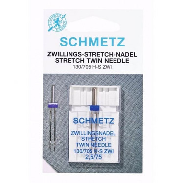 Ompelukoneneula: Schmetz stretch twin needle 75/2,5