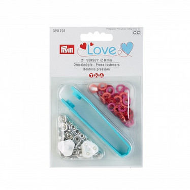 Prym Love: Jersey neppari 8mm + työvälineet, punaiset