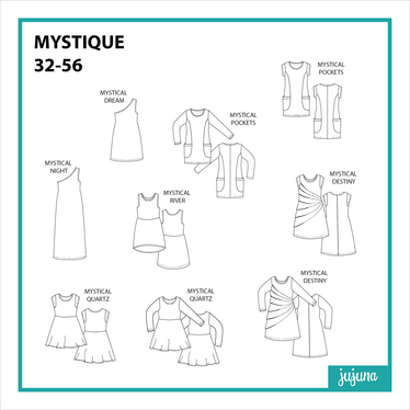 Jujuna, kaavapaketti: Mystique mekot 32-56