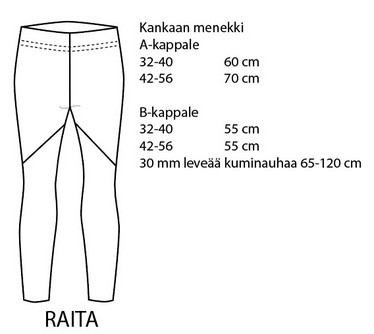 Jujuna, kaavapaketti: Naisten pomppu legginsit 32-56