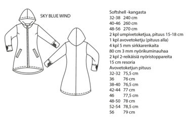 Jujuna, kaavapaketti: Naisten Softshell Collection 32-56