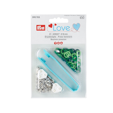 Prym Love: Jersey neppari 8mm + työvälineet, vihreät