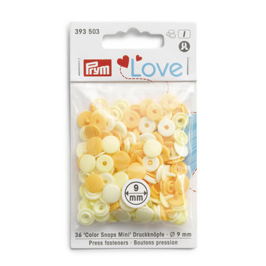 Prym Love: Snaps neppari 9mm, keltainen lajitelma 36kpl
