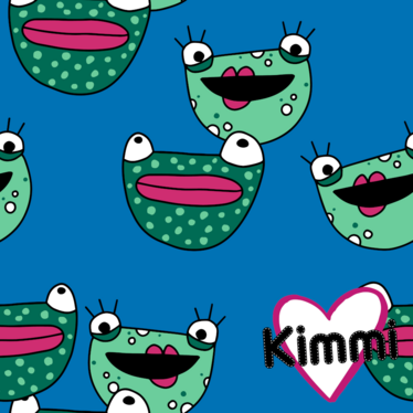 Kimmi: Frogs luomupuuvillatrikoo, sininen
