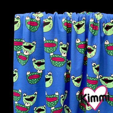 Kimmi: Frogs luomupuuvillatrikoo, sininen