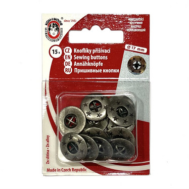 KOH-I-NOOR: Metallinappi antiikki 17mm
