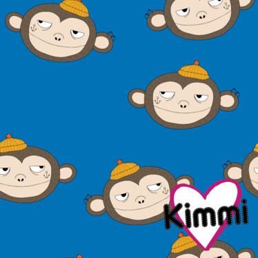 Kimmi: Monkey luomupuuvillatrikoo, sininen
