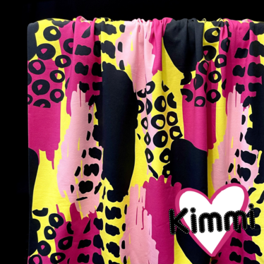 Kimmi: Abstract luomupuuvillatrikoo, keltainen