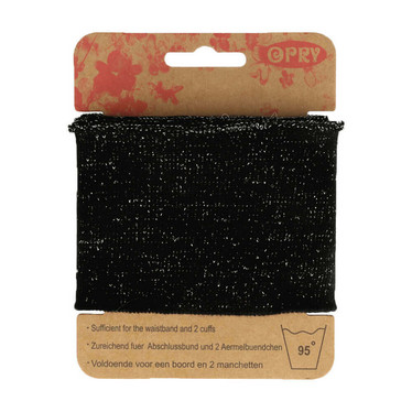 Opry: Reunaresori 6,5cm x 1,1m, glitteri - musta
