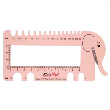 KnitPro: Puikkomitta 2.00-12.00mm, elefantti vaaleanpunainen