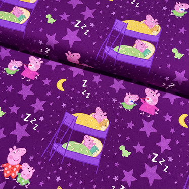 Pipsa Possu trikoo: Good Night, tumma violetti