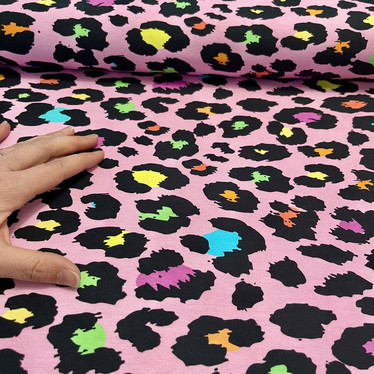 Digitrikoo: Leopard, neonväri - vaaleanpunainen