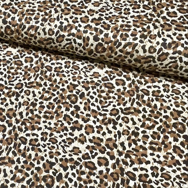 Puuvilla: Leopard, beige - ruskea