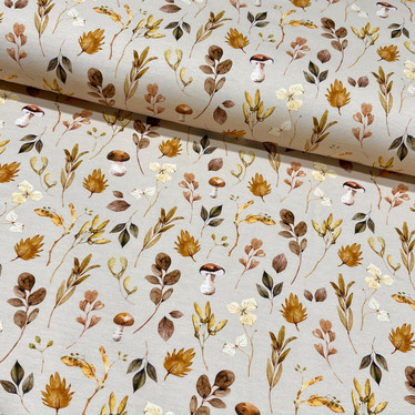 Digitrikoo: Autumn leaves, beige