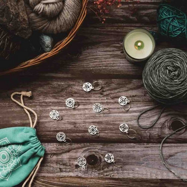 KnitPro Mindful: Silmukkamerkit 10kpl, hopeoitu