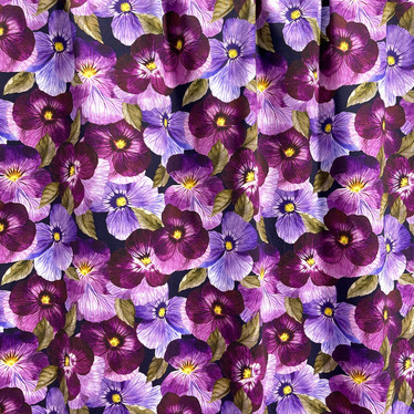 Luomupuuvillatrikoo: Orvokit, tummansininen - violetti