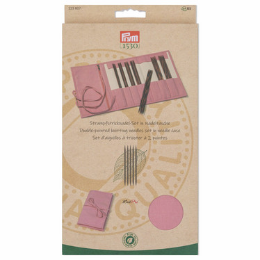 Prym: Puu sukkapuikkosetti 20cm 2,0 - 4,5mm, roosa