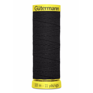 Gütermann Elastic - kuminauhalanka, musta 4017