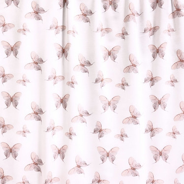 Luomupuuvillatrikoo: Perhoset, valkoinen - mauve - beige