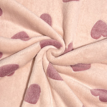 Polar fleece: Sydämet, hento vaaleanpunainen