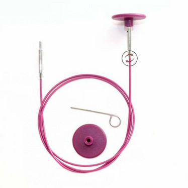 KnitPro: Swivel 360° kaapelit 40-150cm, pinkki