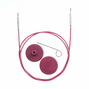 KnitPro: Swivel 360° kaapelit 40-150cm, pinkki