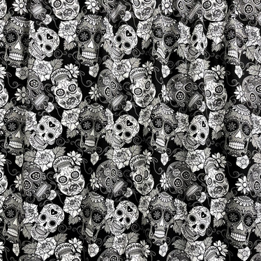 Digitrikoo: Skulls, harmaa - musta