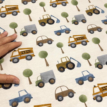 Digitrikoo: Autot, traktorit ja paloautot, vaalea beige - monivärinen