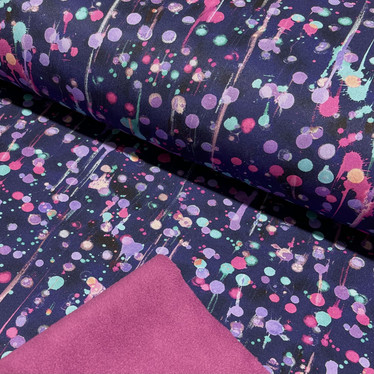 Softshell: Drops, tummansininen - värikäs - fuksia