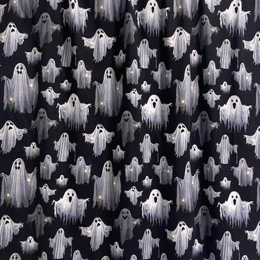 Luomupuuvillatrikoo: Haamut, musta - harmaa