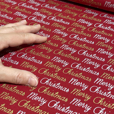 Puuvilla: Merry Christmas, punainen - kulta