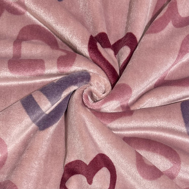 Polar fleece: Suuret sydämet, vanha roosa