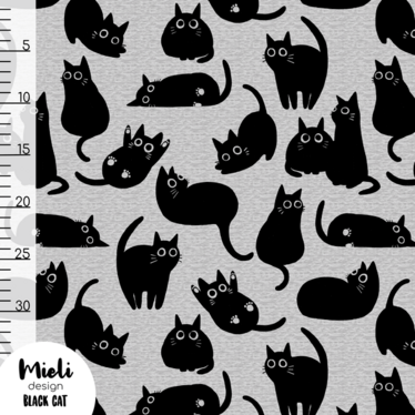 Mieli Design: BLACK CAT light grey, joustocollege