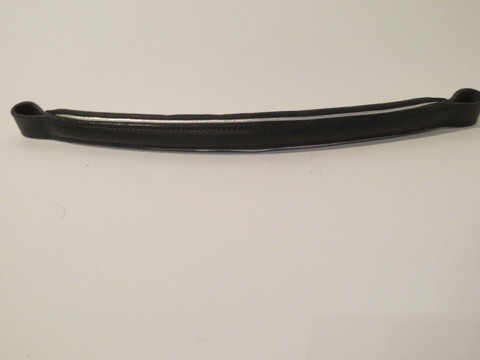 UUSI Otsapanta, musta, hopeiset koristeraidat 35 cm