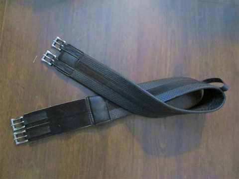 Neopreeninen satulavyö joustoilla, kapeat soljet 110 cm