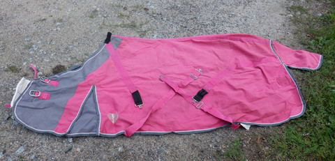 Harry´s Horse jämäkkä pinkki-harmaa puuvillaloimi 135 cm