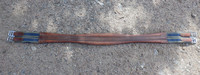 Anatominen nahkainen ruskea satulavyö joustoilla 135 cm