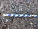 Raippa nahkaisella sini-valkoisella kuvioinnilla 75 cm