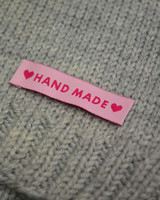 Handmade tygmärke, rosa