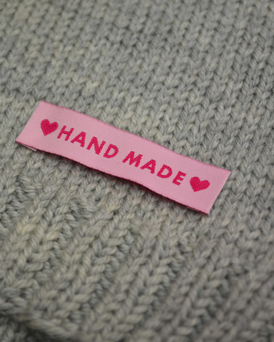 Handmade tygmärke, rosa