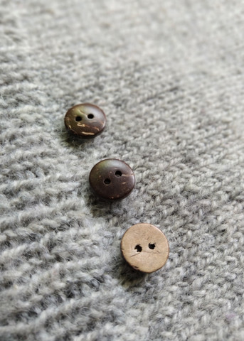 Slät kokosknapp,  13 mm