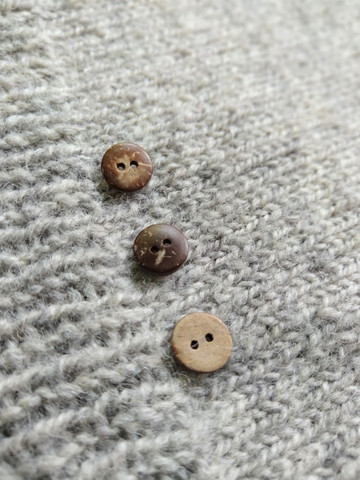 Slät kokosknapp,  10 mm